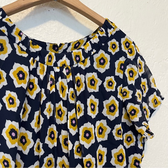 Boden Navy and Yellow Floral Midi Dress - Picture 8 of 13